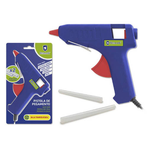 Pistola pegamento silicona baja temperatura 25W + 2 recambios bismark 327108