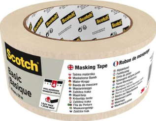 Rollo cinta adhesiva de enmascarar pintor basic 48MM x 50M scotch 7100334410