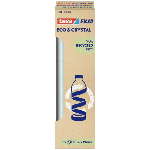Pack 8 cintas adhesivas tesafilm eco&premium 10:19 tower tesa tape 59043-00000-00