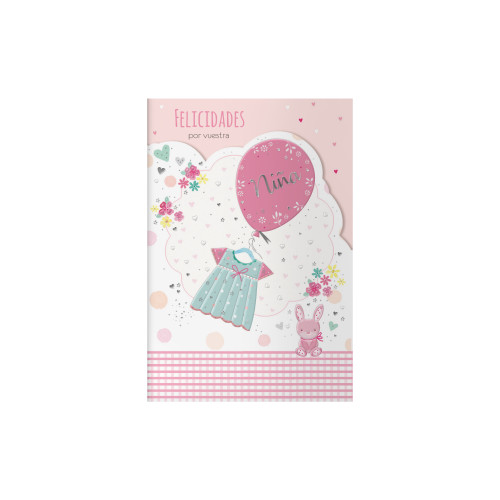 Tarjetas de felicitación mamás - tamaño 11,5 x 17 cm - modelo conejo dohe 70091