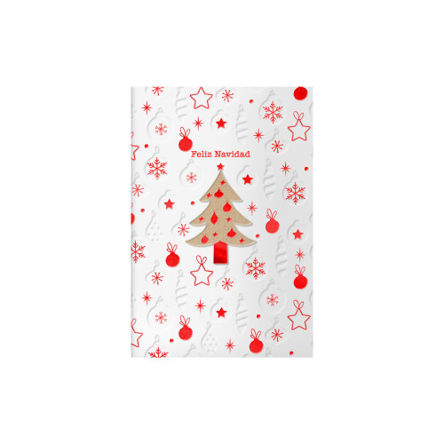 Tarjetas de felicitación navidad - tamaño 11,5 x 17 cm - modelo wood dohe 70039