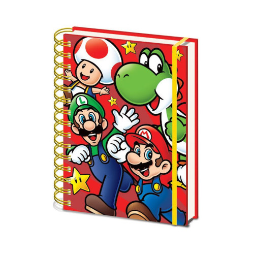 Cuaderno A5 con espiral personajes super mario 21 x 15 cm pyramid redstring SR72959