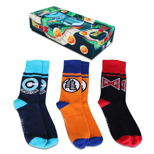 Pack de 3 calcetines en caja regalo dragon ball logos talla 40-45 geek redstring na-9596