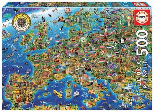 Educa crazy european map puzzle rompecabezas 500 pieza(s)
