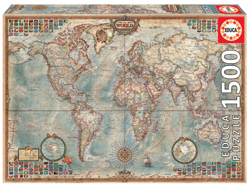 Educa political map of the world puzzle rompecabezas 1500 pieza(s)
