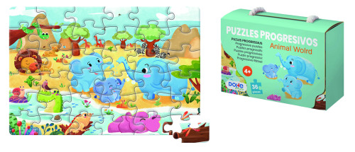 Puzzle de 36 piezas - a partir de 4-6 años - animal world dohe 65009