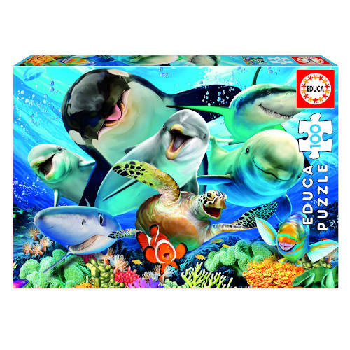 Puzzle infantil 100 selfie bajo el agua de 6-8 años educa borras 18062