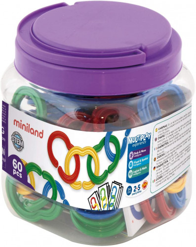 Juego cadena plastico seriacion y clasificacion 60 unidades miniland 31711