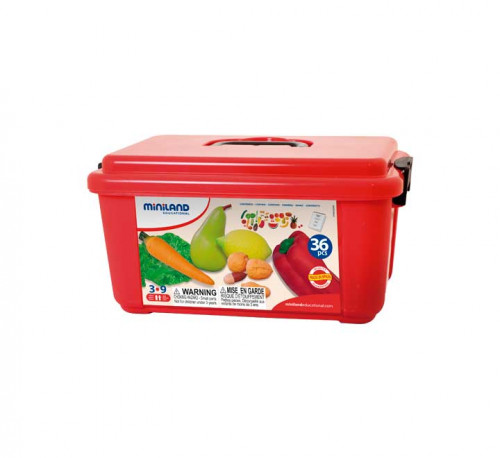 Juego frutas hortalizas y frutos secos 36 piezas miniland 30811