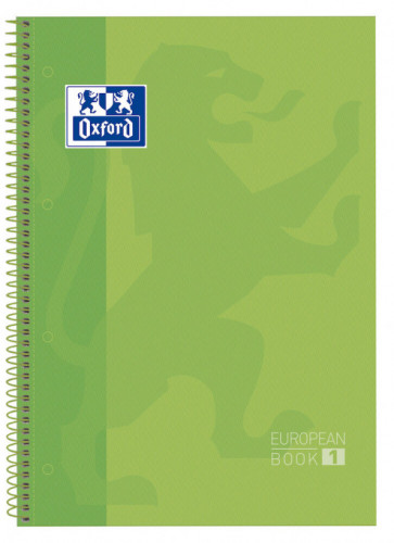 Cuaderno europeanbook 1 tapa extradura A4+ 80 hojas 5X5 color verde manzana oxford 100430199