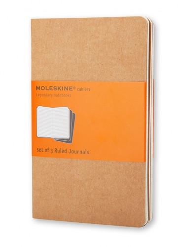 Set de 3 libretas cahier marrón kraft p (9X14CM) rayas moleskine QP411
