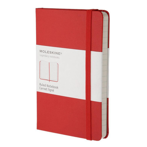 Libreta clasica tapa dura roja l (13X21CM) rayada moleskine QP060R