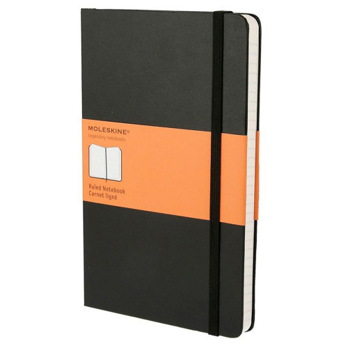 Libreta clasica tapa dura negra l (13X21CM) rayas moleskine QP060