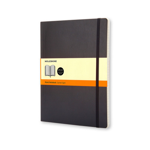 Libreta clasica tapa blanda negra xl (19X25CM) rayada moleskine QP621