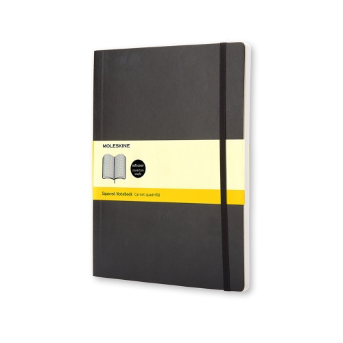 Libreta clasica tapa blanda negra xl (19X25CM) cuadriculada moleskine QP622