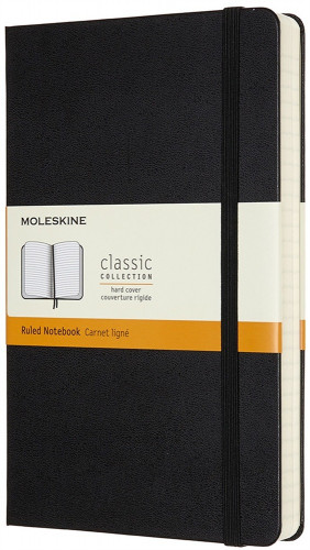 Libreta clasica mayor grosor negra l (13X21CM) rayada tapa dura moleskine QP060EXP