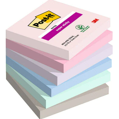 90 hojas notas adhesivas 76X76MM super sticky colección soulful 654-6SS-soul post-it 7100259204