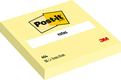 100 hojas notas adhesivas 76X76MM canary yellow sin encelofanado individual 654 post-it 7100290160