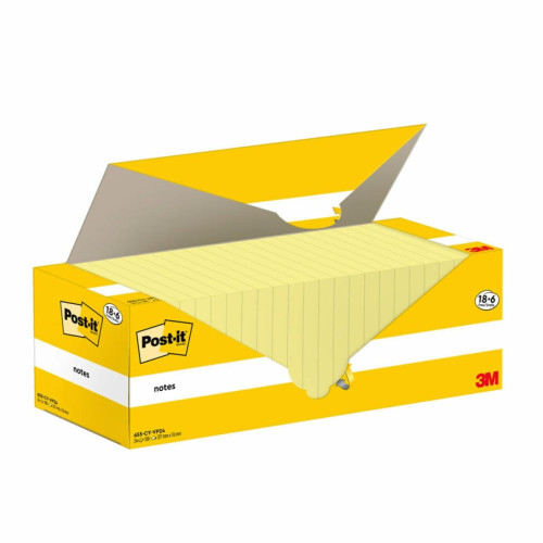 100 hojas notas adhesivas 76X127MM canary yellow caja cartón 655-cy-VP24 post-it 7100317836