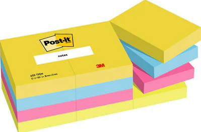 100 hojas notas adhesivas 38X51MM colección energetic en caja cartón 653 tfen post-it 7100290179
