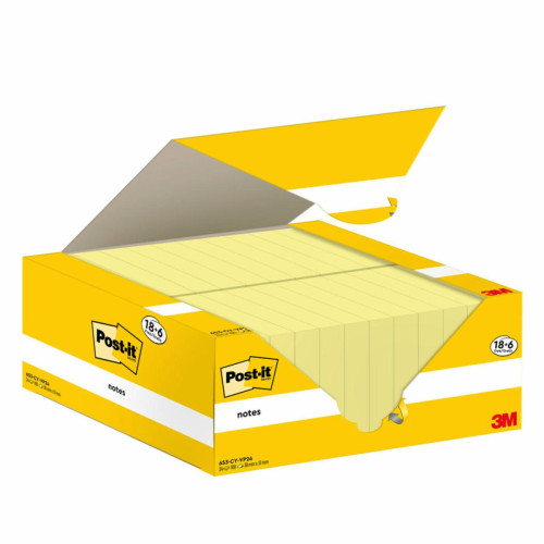100 hojas notas adhesivas 38X51MM canary yellow caja cartón 653-cy-VP24 post-it 7100317764