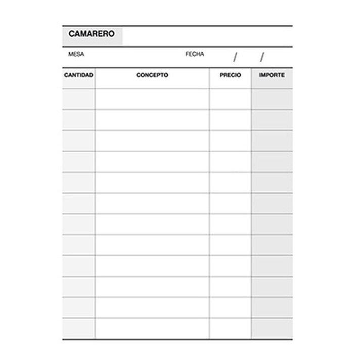 Talonario camarero 1/8 natural duplicado a-88