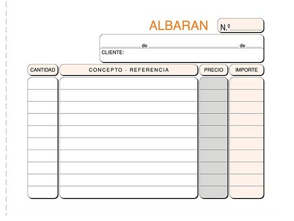 Talonario albaran 8ºt-116 apaisado