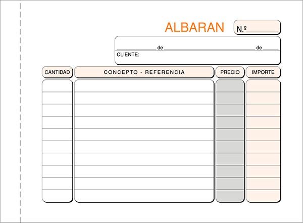 Talonario albaran 8º t-123 apaisado duplicado autocopiante