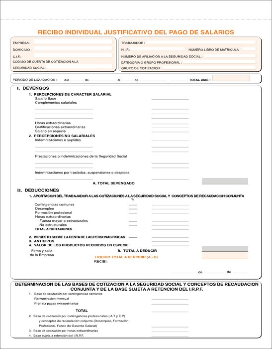 Talonario salarios holandesa duplicado t-81