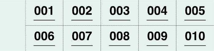 Talonario rifa r-915 del 1 a 1000 10 numeros por tira