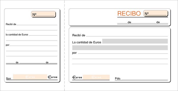 Talonario recibos 1/3 folio t-16