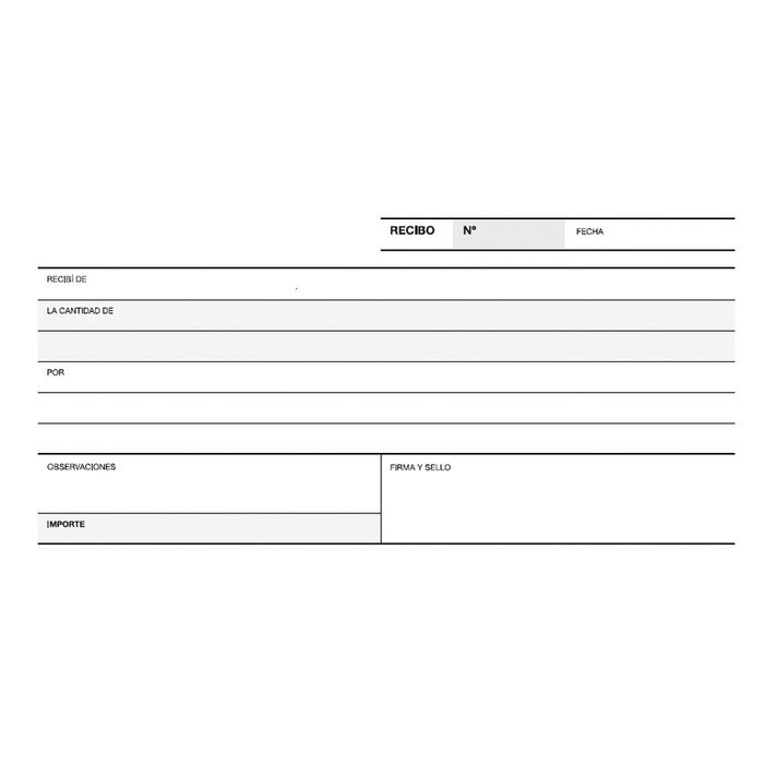 Talonario recibo 1/3 apaisado duplicado a-60