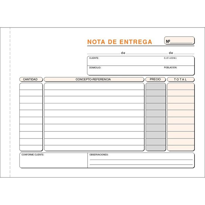 Talonario nota de entrega 4º t-49 apaisado duplicado autocop