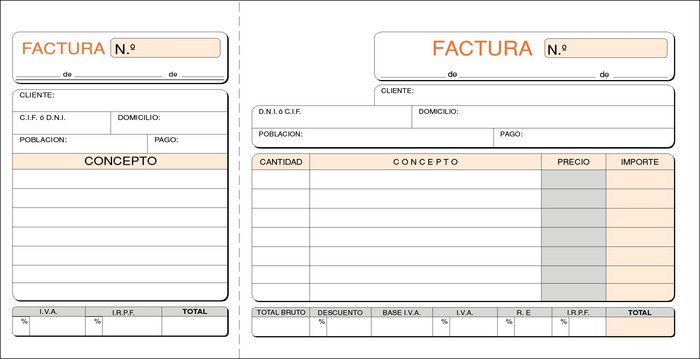 Talonario factura 1/3 fº t-12