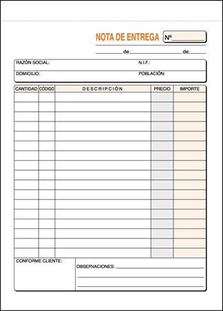 Talonario entrega 8º natural duplicado autocopiante t-73