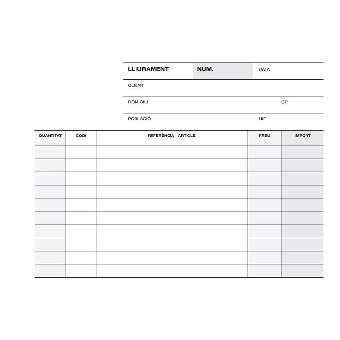 Talonario entrega 1/8 apaisado triplicado a-54 cat