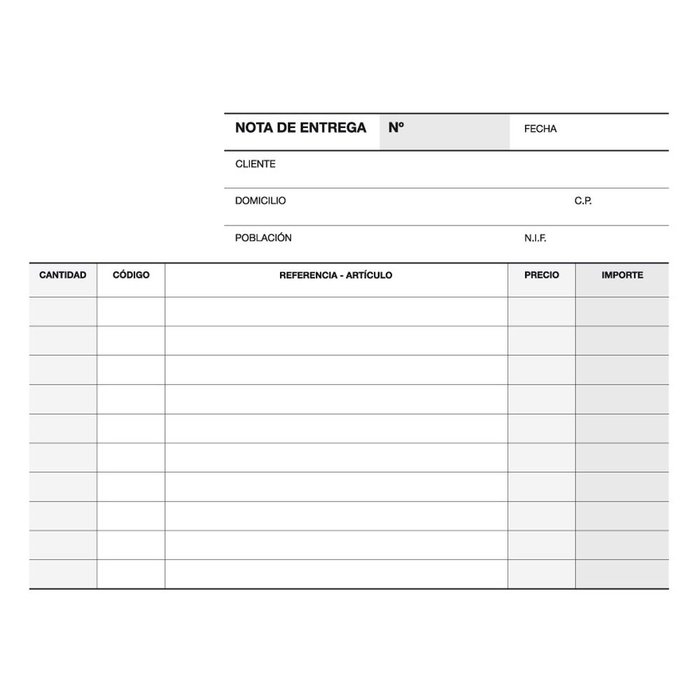 Talonario entrega 1/8 apaisado triplicado a-54