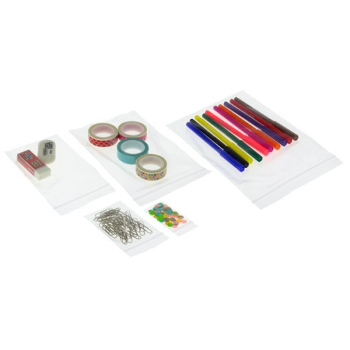 Pack 100 bolsas polietileno 50 micras autocierre zip 160X220MM fixo 50063800