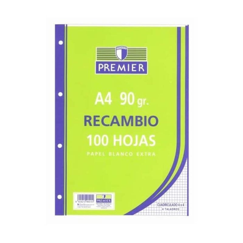Recambio premier 100H A4 90GR cuadro 4x4 4 taladros