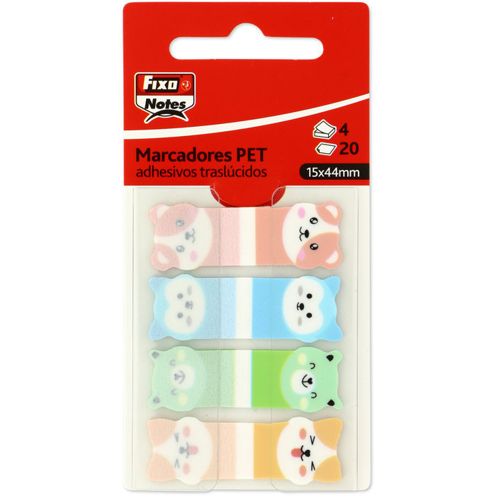 Pack 4 marcadores banderitas animales variados 20H 15X44MM