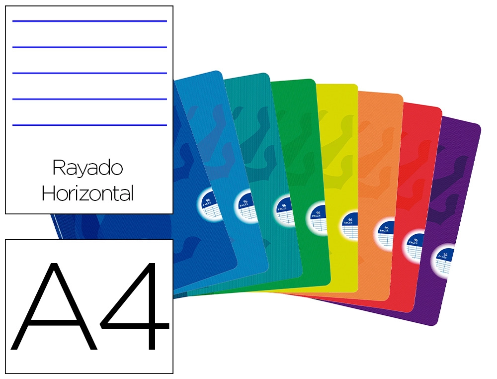 Libreta escolar oxford openflex tapa flexible optik paper 48 hojas din A4 rayado horizontal colores surtidos
