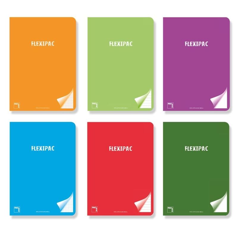 Libreta flexipac A4 48H cuadro mm 90GR surtido