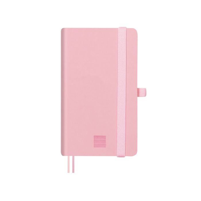 Cuaderno finocam poliuretano nexo con goma 15X9CM 80G 72H liso rosa