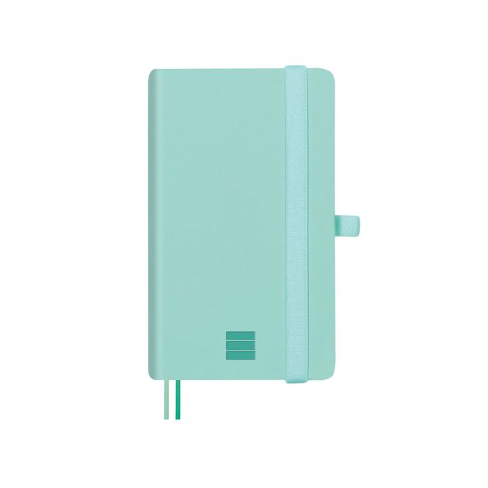 Cuaderno finocam poliuretano nexo con goma 15X9CM 80G 72H liso turquesa