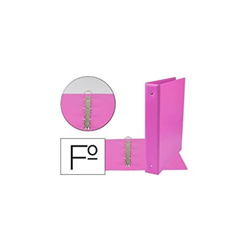 Carpeta 4 anillas folio 40MM pvc escolar fucsia