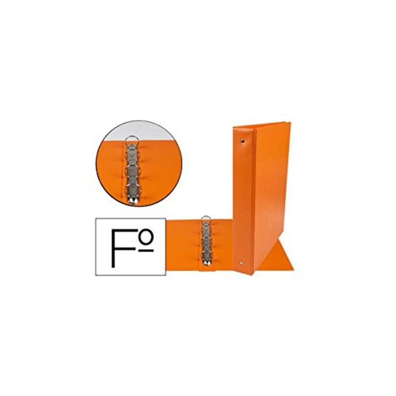 Carpeta 4 anillas folio 40MM pvc escolar naranja