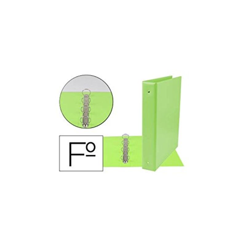 Carpeta 4 anillas folio 40MM pvc escolar pistacho