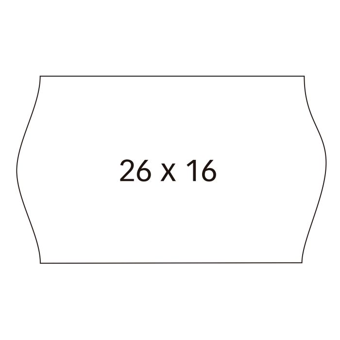 Rollo etiquetadora apli removible sinusoidal 26X16 blanco paquete 6UD
