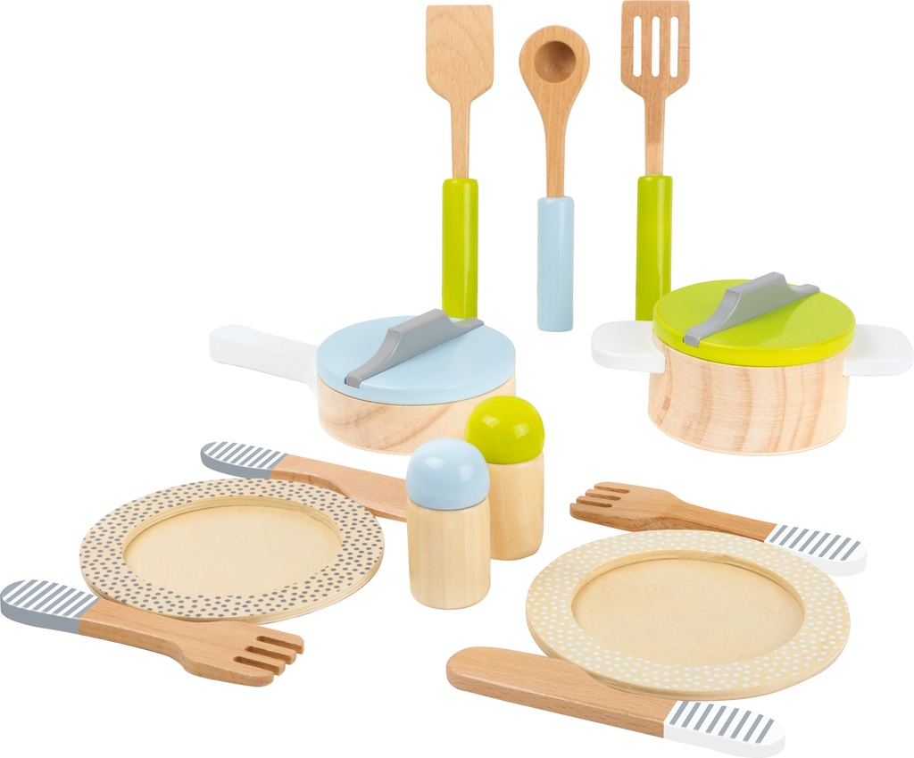 Set vajilla, ollas y sartenes para cocina infantil