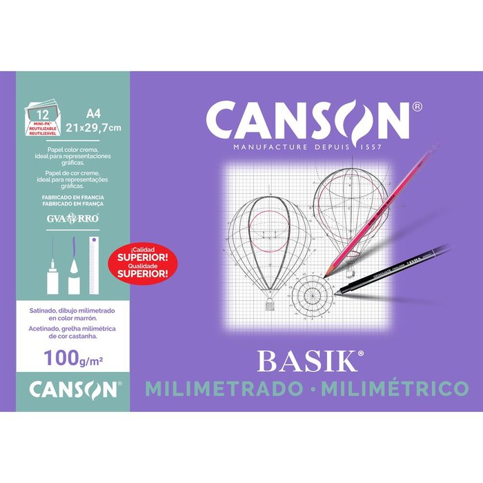 Minipack A4 12H papel milimetrado